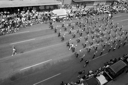 1977 Saskatoon Exhibition Parade, Hudson's Bay Parkade, 1st Ave and 24th Street