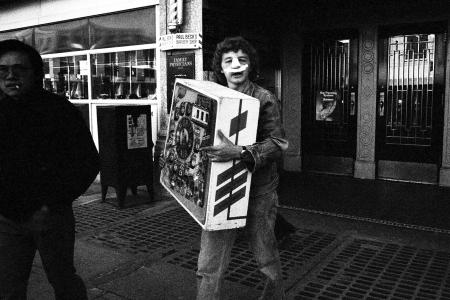 1977 Outside Owl Billiards, Pinball Machine Removal 21st Street and 2nd Ave Saskatoon, SK